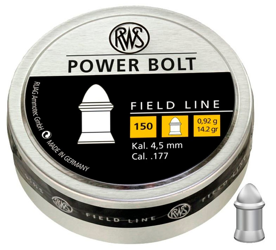 RWS Power Bolt 0,92g 4,5 mm hagl ekstra tunge hagl.